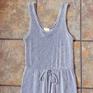 Blue white stripe jumpsuit size medium